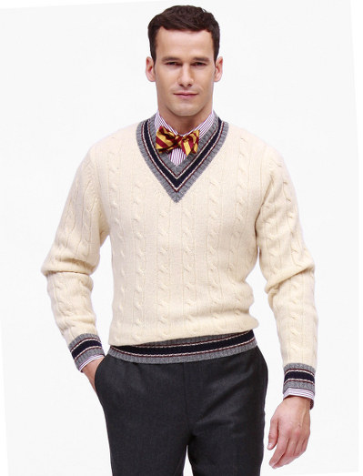 Shetland Vintage Tennis V-Neck Sweater