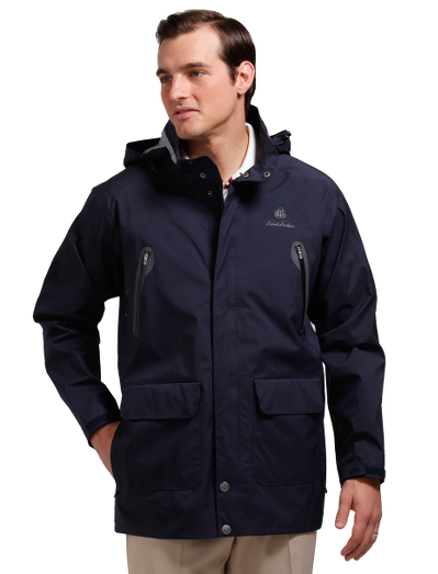 3-layer polyester for the highest performance. Unlined makes this jacket extremely lightweight but very functional. Taped seams make it virtually waterproof. Zip out hood and waterproof zippers. Reflective trim details. Machine wash. Imported.