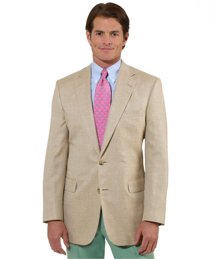 Silk, linen and cotton blend woven in Italy. Three-button, side vent. Bemberg lining. Half-canvas construction with non-functional sleeve buttons. Dry clean. Imported.