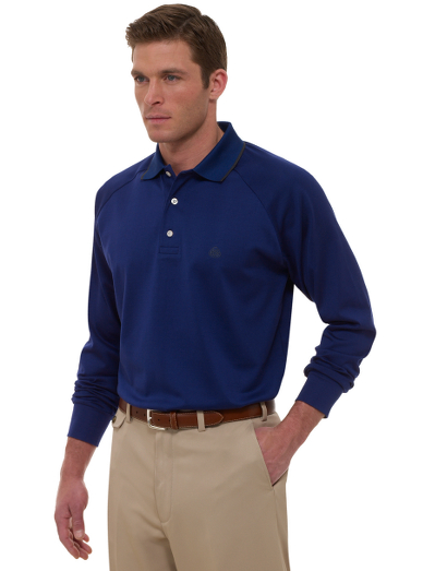 Made from fine 2-ply cotton.  Finished with our signature performance treatment to enhance shape retention and resistance to shrinking, fading and pilling.  Country Club embroidery on chest. Contrast tipping on collar. Machine wash. Imported.