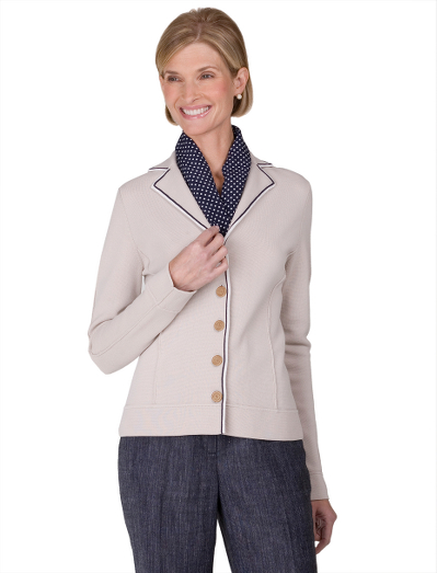 Cotton. Mother-of-pearl buttons with Brooks Brothers script logo and rim. Bi-colored tipping on collar at waist. Dry clean. Imported.
