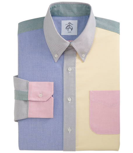 Cotton oxford. Mother-of-pearl buttons. Signature locker loop at neck. Machine wash. Made in the USA.