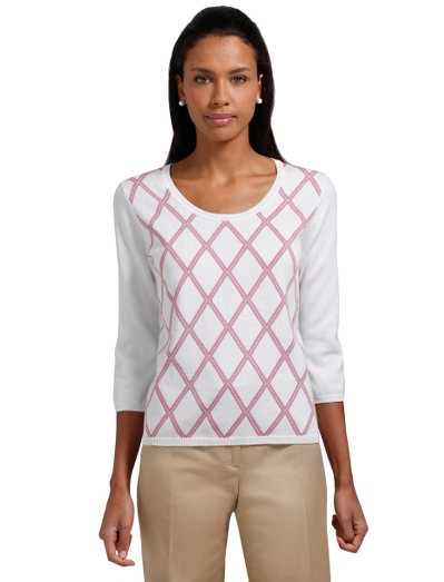 Supima� cotton. Scoopneck. Ribbed at neck, cuff and hem. Machine wash. Imported.