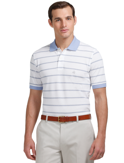 Knit from pure ultrafine 2-ply cotton for superior softness. Finished with our signature performance treatment to enhance shape retention and resistance to shrinking, fading, and pilling. Embroidered chest logo. Machine wash. Imported.