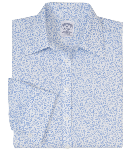 Petite Non-Iron Fitted Floral Dress Shirt with DOW XLA