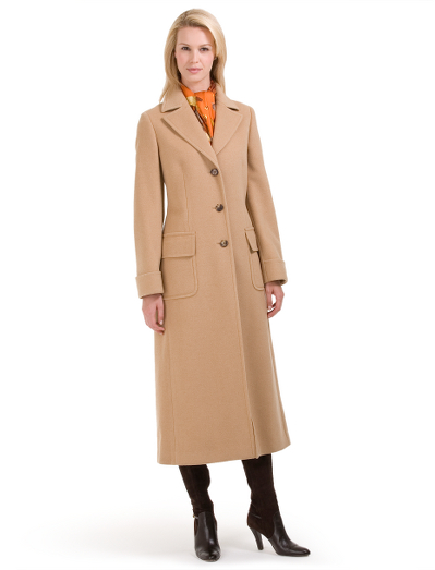 The perfect coat is an elegant statement in luxurious, supple Italian camel hair. 3-button front with flap pockets. Fully lined. 45" long. Dry clean. Imported.