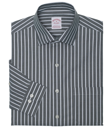 Pure cotton broadcloth. Made with pucker-free seams and treated to remain virtually wrinkle-free. English spread collar. Superdurable logo buttons. Center back pleat and signature shirring at barrel cuffs. Machine wash. Imported. Also available in Slim fit.
