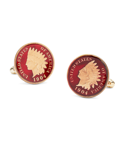 Handpainted enameled. Set in sterling silver. Made in the USA.