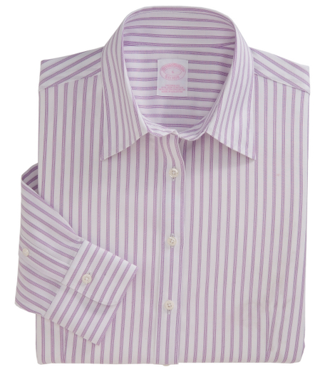 Tailored fit, our slimmest silhouette, woven in cotton, specially treated to remain virtually wrinkle-free, with a touch of  DOW XLA for stretch. Forward point collar and shirred single button barrel cuffs. Traditional placket, slightly longer shirttail and pucker-free seams. Front and back darts.  Machine wash. Imported.
