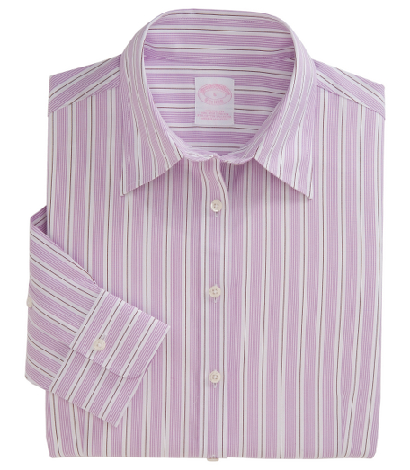 Non-Iron Tailored Fine Stripe Dress Shirt with DOW XLA