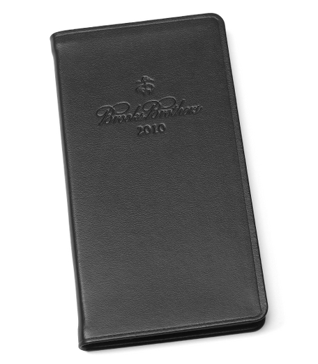 Leather crafted cover. Includes agenda, calendar and maps. 3" x 6" pocket size. Made in the USA. Free personalization of up to 3 gold initial block letters.