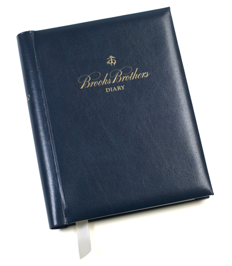 Leather crafted cover. Includes agenda, calendar and maps. 10.5" x 8".  Made in the USA. Free personalization of up to 3 gold initial block letters.