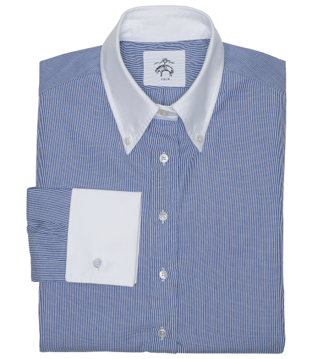 Pure cotton broadcloth. Side gussets. Signature locker loop at back. Mother-of-pearl-buttons. Machine wash. Made in the USA.