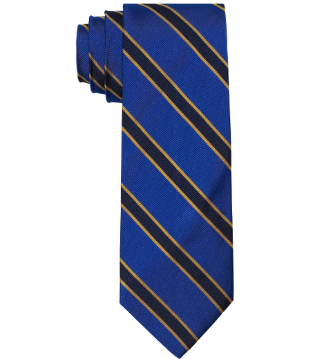 Pure silk woven in England. 3 1/2" width. Dry clean. Made in the USA.