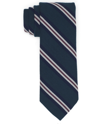 Wool and silk blend woven in England. 3 1/2" width. Dry clean. Made in the USA.