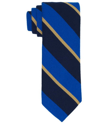 Wool and silk blend woven in England. 3 1/2" width. Dry clean. Made in the USA.