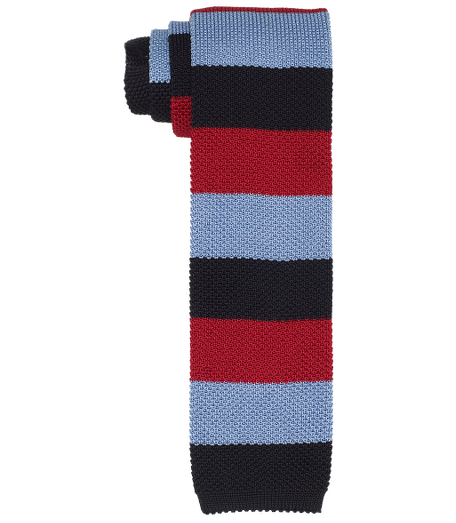 Pure silk knitted in Italy. 2 3/4" width. Dry clean. Made in Italy