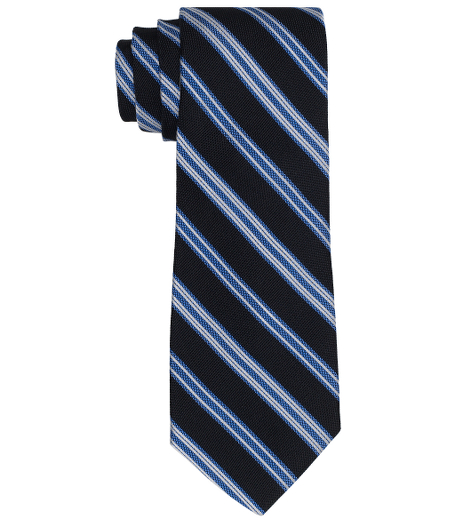 Pure silk woven in England. Fabric is treated to repel liquids and stains. 3 1/2" width. Self-loop.Dry clean. Made in the USA.