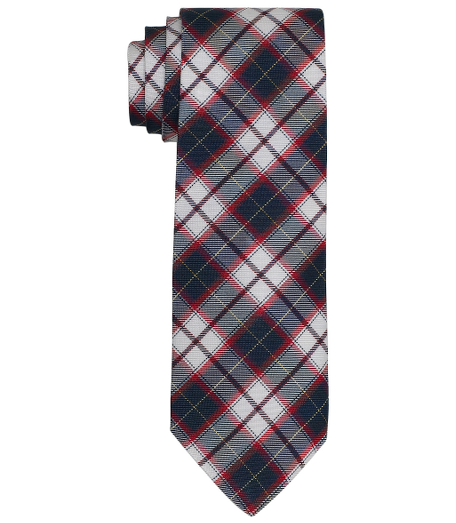 Pure silk woven in Italy. 3 1/2" width. Dry clean. Made in the USA.