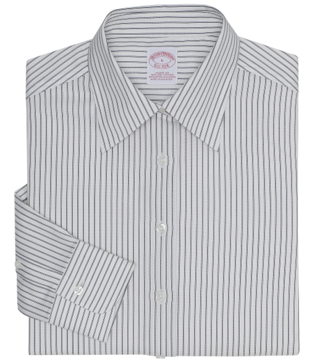 Classic fit. Our fuller, traditional silhouette woven in cotton specially treated to remain virtually wrinkle-free, with a touch of  DOW XLA for stretch. French front. Pucker-free seams. Forward point collar. Shirred barrel cuffs. Center box pleat on back. Machine wash. Imported. Also available in Petite.