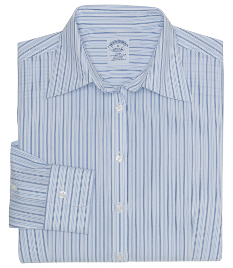Non-Iron Fitted Alternate Stripe Dress Shirt with DOW XLA