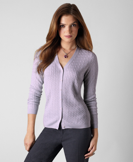 Silk Cashmere Cable Cardigan