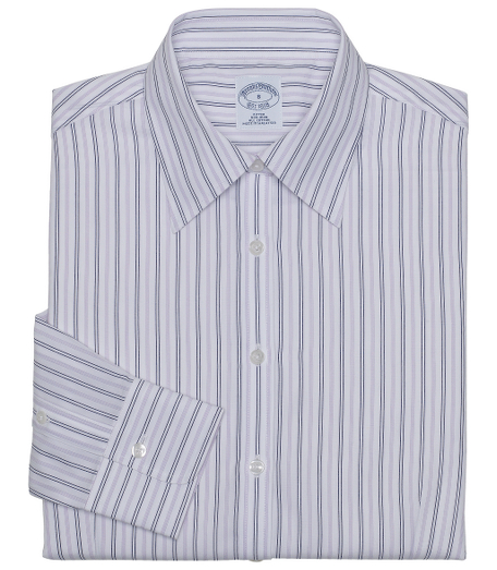 Fitted silhouette, slightly tailored for a slimmer appearance. Woven in cotton with a touch of  DOW XLA for stretch, treated to remain virtually wrinkle-free. Front and back darts. Traditional placket. Forward point collar and barrel cuff. Machine wash. Imported.
