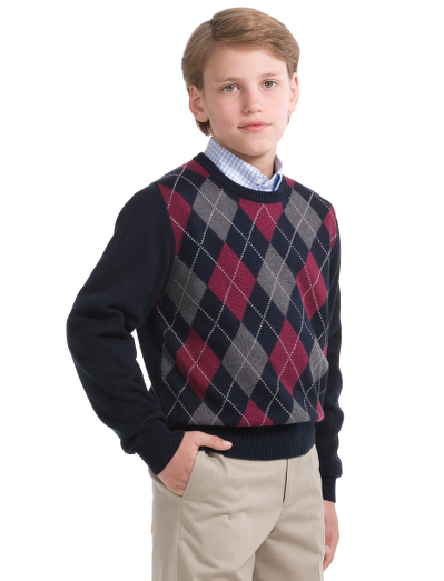 100% Supima� cotton. Fully fashioned neck and arms. All-over argyle pattern. Dry clean. Imported.