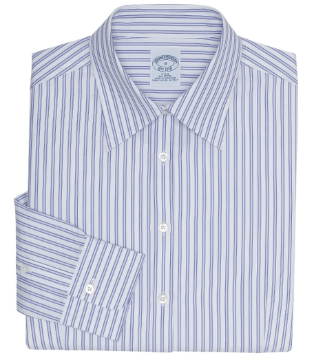 Pure cotton woven in Italy. Fitted silhouette, slightly tailored for a slimmer appearance. Traditional placket. Fronat and back darts. Forward point collar. Shirred single-button barrel cuffs. Mother-of-pearl buttons. Machine wash. Imported.
