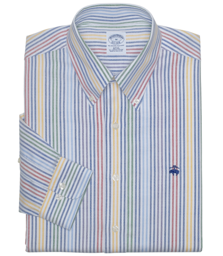 Lightweight oxford woven in all natural pima cotton. Made with pucker-free seams and treated to remain virtually wrinkle-free. The original Polo� button-down collar. Front center placket. Superdurable logo buttons. Signature shirring at barrel cuffs. Machine wash. Imported. Also available in Traditional fit.