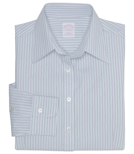 Pure cotton woven in Italy. Tailored fit, our slimmest silhouette. Forward point collar with barrel cuffs. Traditional placket. Mother-of-pearl buttons. Shirring at cuffs. Front and back darts. Machine wash. Imported.