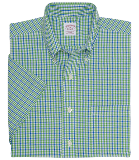 Pure cotton broadcloth. Made with pucker-free seams and treated to remain virtually wrinkle-free. The original Polo� button-down collar. Superdurable logo buttons. Center front placket. Left chest pocket. Machine wash. Imported. Also available in Slim fit.