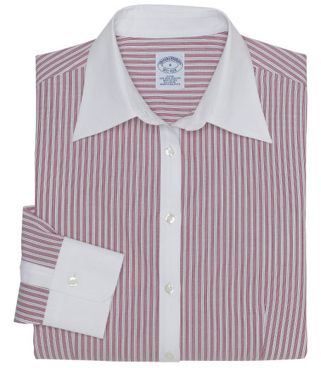 Fitted silhouette, slightly tailored for a slimmer appearance. Woven in cotton with a touch of  DOW XLA for stretch, treated to remain virtually wrinkle-free. Front and back darts. Traditional placket. Forward point collar and barrel cuff. Machine wash. Imported.