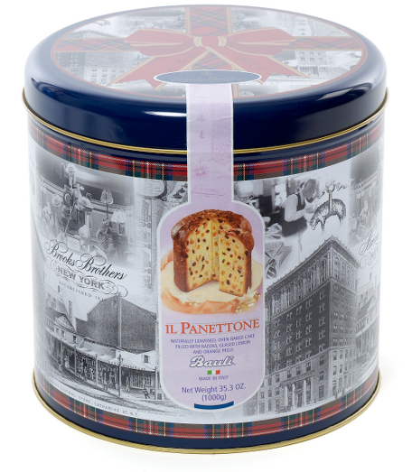 Savor something divine. Our deliciously moist panettone is presented in a delightful cake tin, decorated with charming renderings from the Brooks Brothers archives. Made in Italy.  Brooks Brothers will donate $5 of the purchase price of this item throughout the holiday season to St. Jude Children's Research Hospital. Donations to St. Jude will be made on purchases of this product in the USA only.