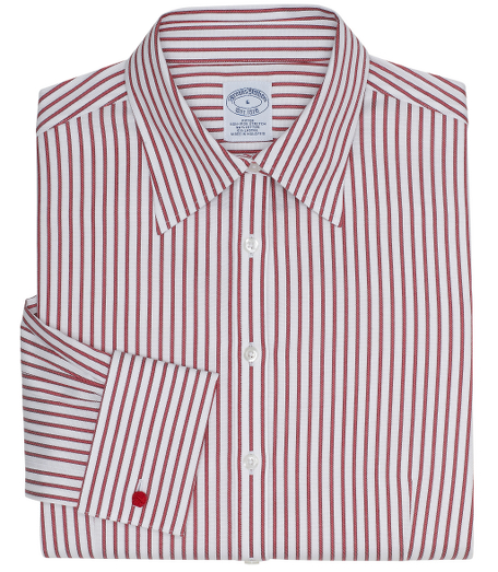 Our fitted silhouette, slightly tailored in cotton with a touch of  DOW XLA for stretch, treated to remain virtually wrinkle-free. Traditional placket.Pucker-free seams. Front and back darts. Forward point collar with double silk knot French cuffs.  Machine wash. Imported