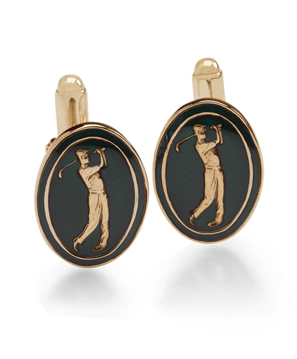 Enamel and a gold vermeil finish add a stylish vintage-inspired touch. T-backs. Made in the USA.