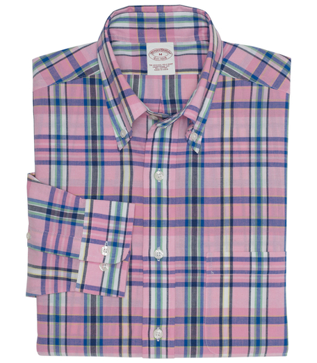 Authentic Indian madras. The original Polo� button-down collar. Front center placket. Superdurable logo buttons. Signature shirring at barrel cuffs. Left chest pocket. Machine wash. Imported. Also available in Slim fit.