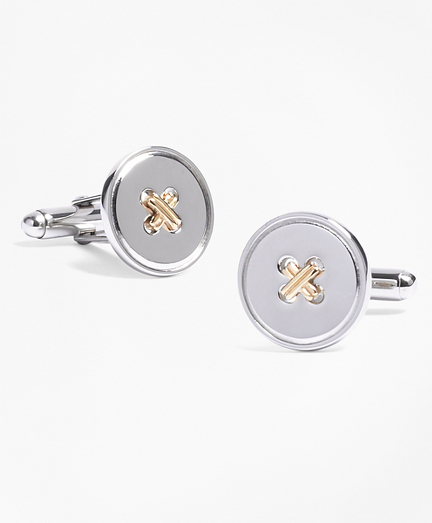 Sterling Silver Classic Button Cuff Links