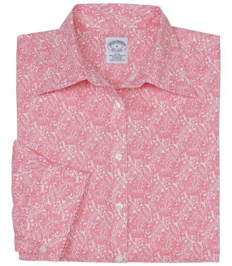 Our fitted silhouette, slightly tailored for a slimmer appearance. Woven in cotton specially treated to remain virtually wrinkle free, with a touch of  DOW XLA for stretch. Three-quarter sleeves with French cuffs. Forward point collar. Machine wash. Imported.