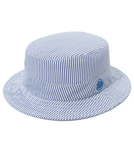 Lightweight cotton seersucker. Country Club logo on side. Made in the USA.