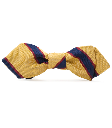 Pure silk woven in England. Self tie. Dry clean. Made in the USA.