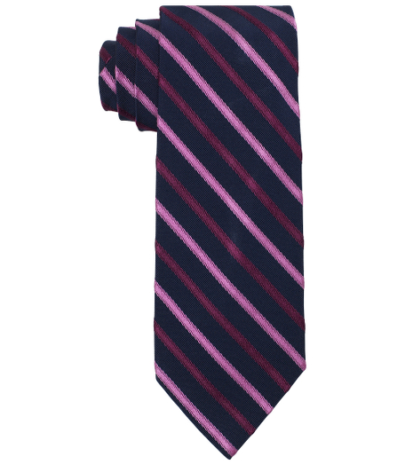 Pure silk woven in Italy. 3 1/2" width. Self-loop. Dry clean. Made in the USA.