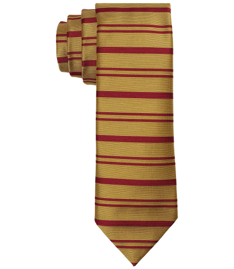 Pure silk woven in England. 3 1/2" width. Dry clean. Made in the USA.