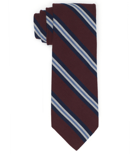 Wool and silk blend woven in England. 3 1/2" width. Dry clean. Made in the USA.