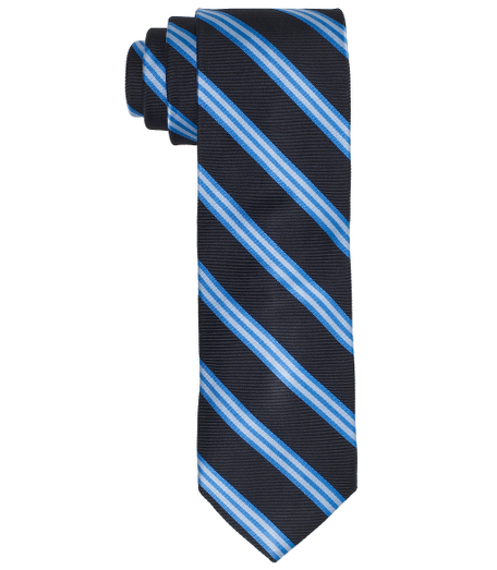 Pure silk woven in England. 2 7/8" width. Dry clean. Made in the USA.