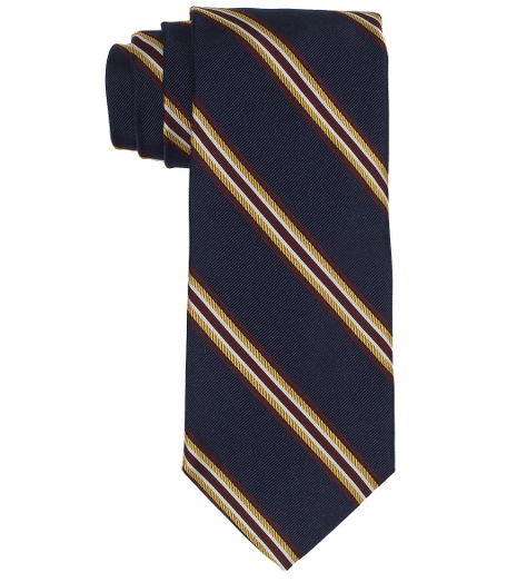 Pure silk woven in Italy. 4" width. Dry clean Maade in the USA.