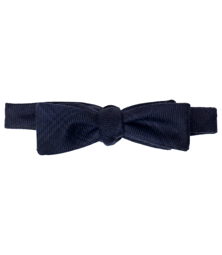 Pure wool. Self-tie. Dry clean. Made in the USA.
