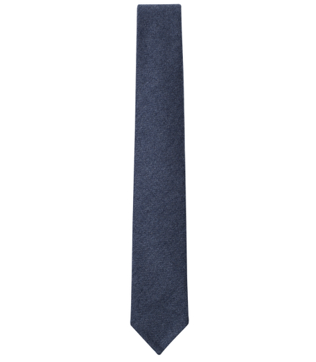Pure cashmere twill . 2 1/4" width. Grosgrain trim at neck. Dry clean. Made in the USA.