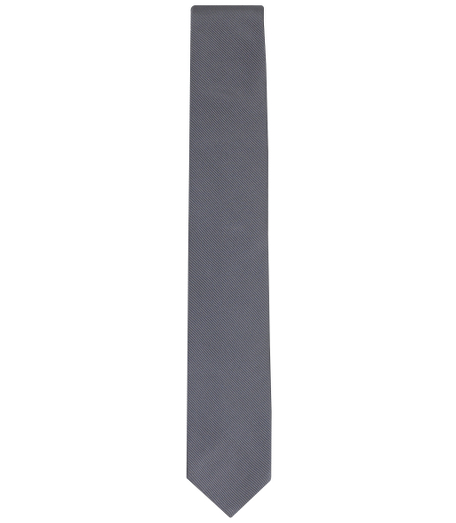 Silk and cotton blend. 2 1/4" width. Grosgrain trim at neck. Dry clean. Made in the USA.