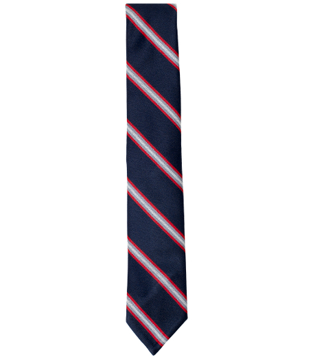 Pure wool. 2 1/4" width. Grosgrain trim at neck. Dry clean. Made in the USA.